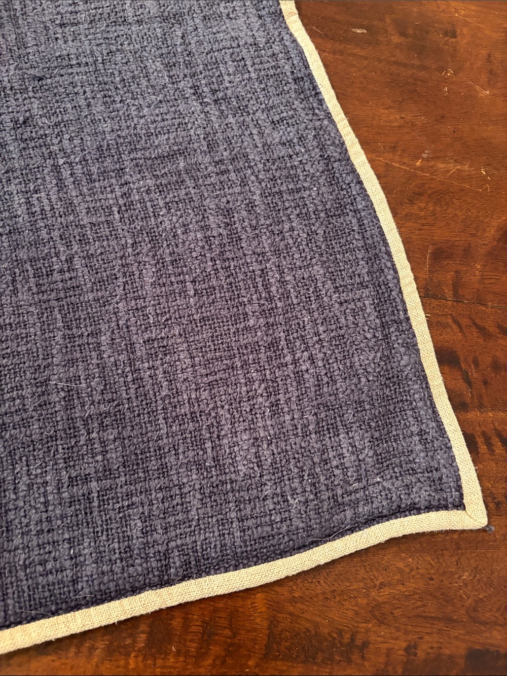 Pottery Barn Navy Accent Pillow Cover with Cream Border - Picture 7 of 7